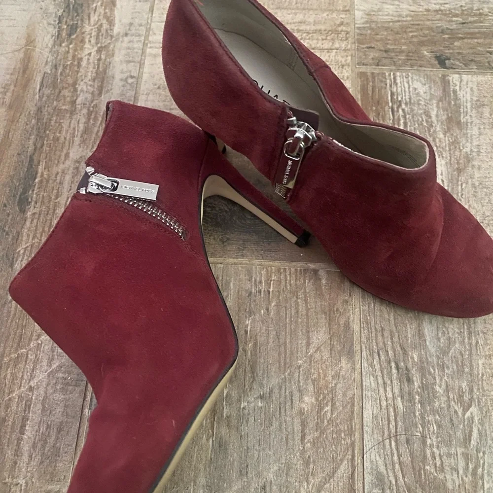 Michael Kors Deep Red Suede Ankle Boots - Picture 4 of 9